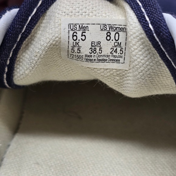 Vans Era Navy Blue Canvas Low Top Skate Sneakers Mens 6.5 721565 - Picture 16 of 16